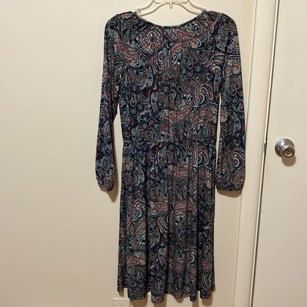 Talbots SP NWT Jersey Smocked Fit and Flare Paisley Dress PRICE DROP! - Picture 7 of 10
